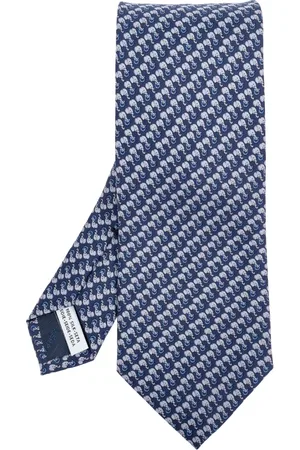 Salvatore Ferragamo Tilbehør, Herre, Blå, ONE SIZE, Uld, Silkeslips