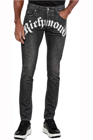 John Richmond Jeans, Herre, Sort, W32, Denim, Slim Fit Denim Jeans