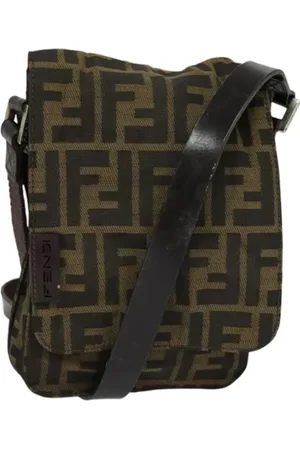 Fendi Pre-owned, Dame, Brun, ONE SIZE, Uld, Pre-owned Canvas fendi-tasker
