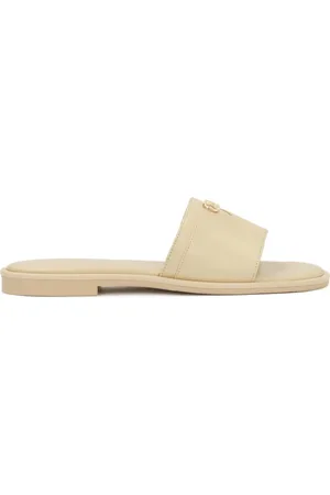 Kazar Sko, Dame, , 39 EU, Læder, monogrammed creme læder flip-flops