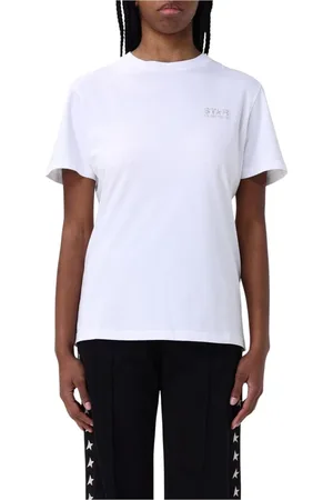 Golden Goose Top, Dame, Hvid, S, Bomuld, Stjerne Logo T-shirt til kvinder