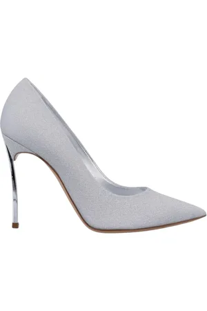 Casadei Sko, Dame, Grå, 40 EU, Læder, Sølv Glitter Stiletto Hæle