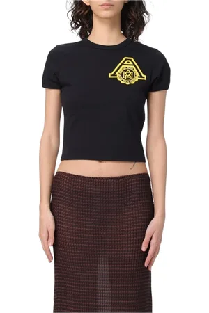 AMBUSH Top, Dame, Sort, L, Bomuld, Sort Logo Print T-Shirt