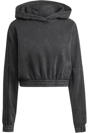 adidas Sweathshirts & Hoodies, Dame, Sort, L, Bomuld, Vasket-Out Crop Oversized Hoodie Sort