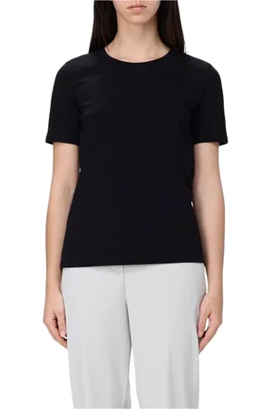 Max Mara Top, Dame, Sort, M, Bomuld, Hvid kortærmet bomuldst-shirt