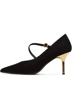 CESARE GASPARI Sko, Dame, Sort, 36 EU, Uld, Midnight Muse Mary Janes - Gold