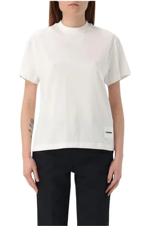 Jil Sander Top, Dame, , S, Bomuld, Klassisk Crew Neck Sort T-Shirt