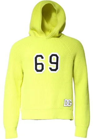 Dolce & Gabbana Sweathshirts & Hoodies, Herre, Grøn, M, Cashmere, Grøn Strikket Hættetrøje Pullover Sweater