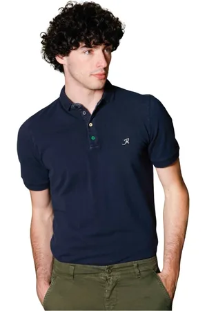 Masons Top, Herre, Blå, S, Bomuld, Elegant Herre Polo med Skræddersyede Detaljer