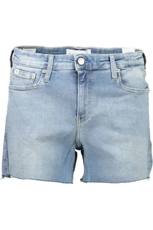 Calvin Klein Shorts, Dame, Blå, W31, Denim, Blå Denim Shorts med Vasket Effekt