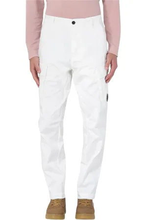 C.P. Company Bukser, Herre, Hvid, XS, MultiPocket Regular Fit Cargo Bukser