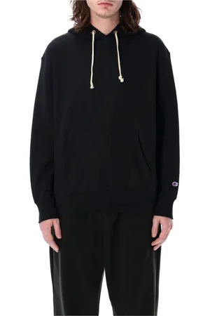 Champion Sweathshirts & Hoodies, Herre, Sort, S, Bomuld, Afslappet hættetrøje til hverdagens komfort
