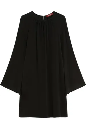 Max Mara Kjole, Dame, Sort, S, Elegant Sort Tunika Kjole med Raglanærmer