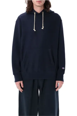 Champion Sweathshirts & Hoodies, Herre, Blå, M, Bomuld, Klassisk hættetrøje til hverdagskomfort