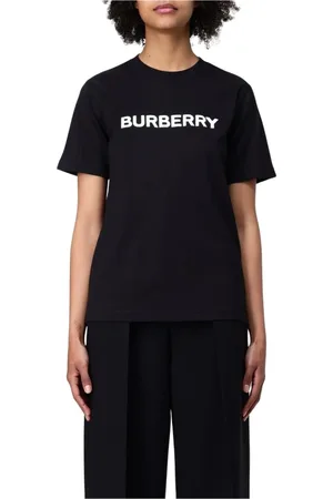 Burberry Top, Dame, Sort, XS, Bomuld, Sort Bomuld Logo T-Shirt