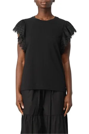Twin-Set Top, Dame, Sort, M, Sort Blonde Kortærmet Top