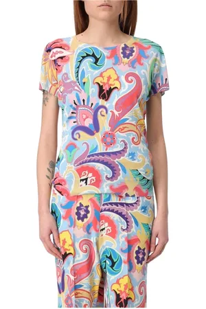 Etro Top, Dame, Flerfarvet, M, Uld, Farverig Paisley Print Top