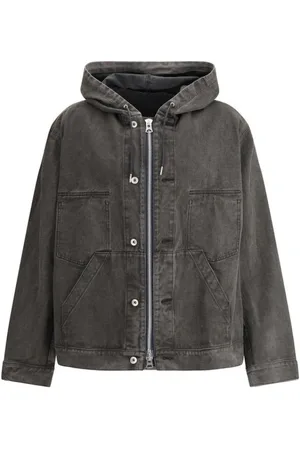 SACAI Jakke, Herre, Sort, M, Denim, Urban Hooded Denim Jacket