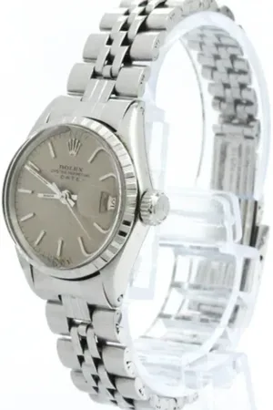 Rolex Pre-owned, Dame, Grå, ONE SIZE, Tyl, Pre-owned Rustfrit stal watches