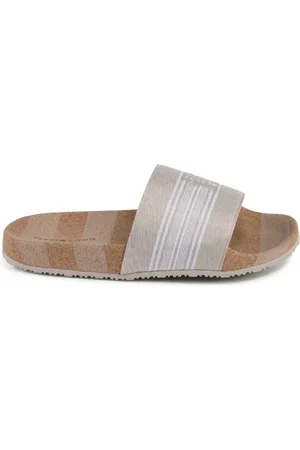 Tommy Hilfiger Sko, Dame, Grå, 41 EU, Uld, Stilfulde polyester slide sandaler