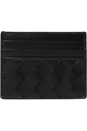 Bottega Veneta Tilbehør, Dame, Sort, ONE SIZE, Læder, Sort Læderkortholder Pung