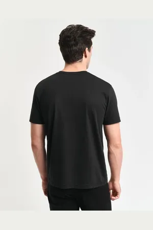 GANT Top, Herre, Sort, XL, Bomuld, T-shirt regular fit Shield
