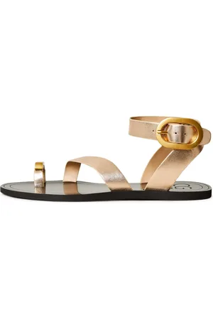 CESARE GASPARI Sko, Dame, Gul, 41 EU, Uld, Flade sål sandaler Paula - Guld