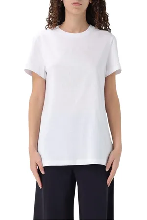 Max Mara Top, Dame, Hvid, S, Bomuld, Broderet Detalje T-shirt