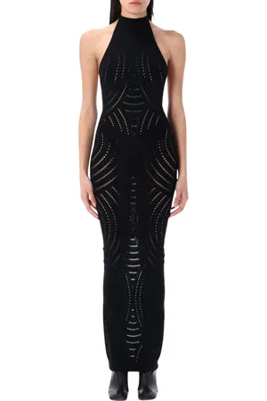 MISBHV Kjole, Dame, Sort, M, Sort Halter Maxi Kjole med Cutout