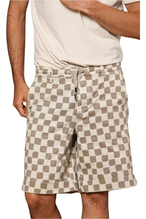 Masons Shorts, Herre, , S, Bomuld, Afslappet Pasform Damier Print Bermuda