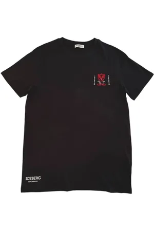 Iceberg Top, Herre, Sort, L, Bomuld, Sort Bomuld Herre T-Shirt Moderne Stil