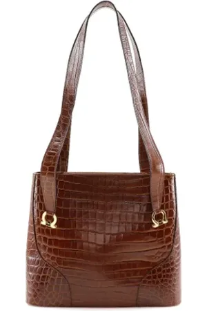 Salvatore Ferragamo Pre-owned, Dame, Brun, ONE SIZE, Uld, Pre-owned Laeder skuldertasker