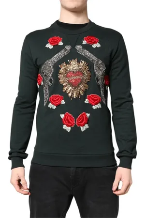 Dolce & Gabbana Sweathshirts & Hoodies, Herre, Sort, XS, Bomuld, Sort palietbluse