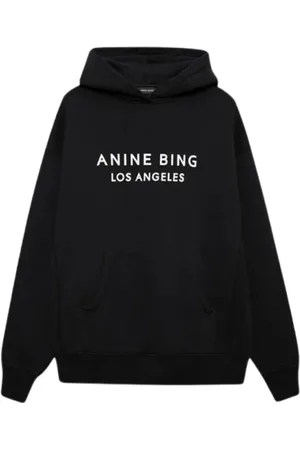 ANINE BING Sweathshirts & Hoodies, Dame, Sort, S, Hyggelig hættetrøje til hverdagskomfort