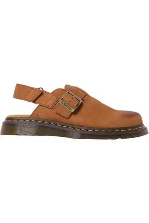 Dr. Martens Sko, Herre, Brun, 41 EU, Læder, Brun læder slide sandal