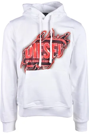 Diesel Sweathshirts & Hoodies, Herre, Hvid, L, Bomuld, Bomuldsstriktrøje
