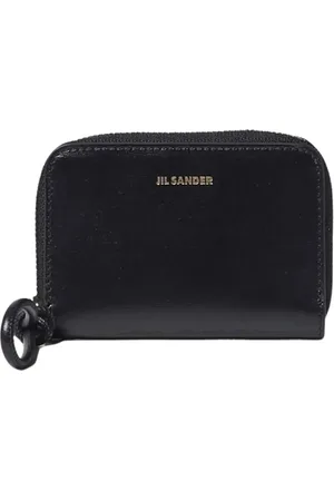 Jil Sander Tilbehør, Dame, Sort, ONE SIZE, Læder, Sort Læder Lynlås Pung med Nøglering