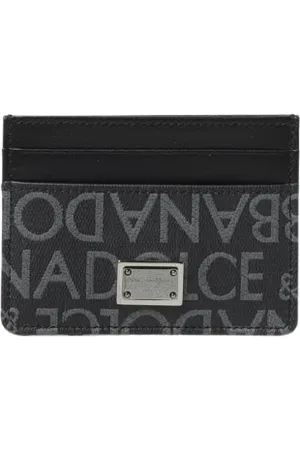 Dolce & Gabbana Tilbehør, Dame, Sort, ONE SIZE, Læder, Logo Canvas Pung Dame Sort