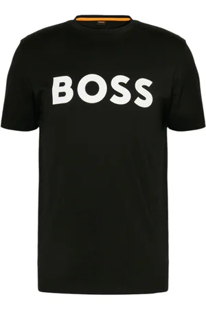 HUGO BOSS Top, Herre, Sort, M, Bomuld, Bomuld T-shirt med kort ærme og logo