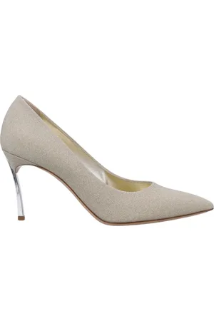 Casadei Sko, Dame, Gul, 38 EU, Glitter Stiletto Hæl Pumpe