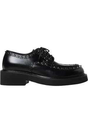 VALENTINO GARAVANI Sko, Herre, Sort, 44 EU, Læder, Sorte Studded Brogue Derby Sko