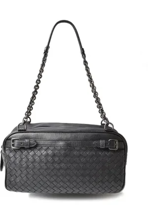 Bottega Veneta Pre-owned, Dame, Sort, ONE SIZE, Uld, Pre-owned Laeder skuldertasker