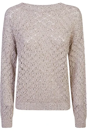 ELEVENTY Strik, Dame, , M, Bomuld, Langærmet bomulds sweater