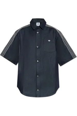 adidas Bluser & Skjorter, Dame, Blå, M, Denim, Denim skjorte med korte ærmer