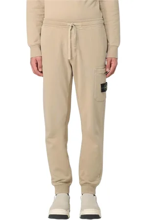 Stone Island Bukser, Herre, , M, Uld, Sort Fleece Sweatpants Stilfuldt Design
