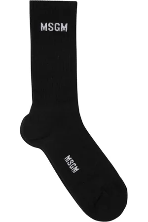 Msgm Undertøj, Herre, Sort, ONE SIZE, Uld, Luksus Crew Sokker Hvid Stilfuld