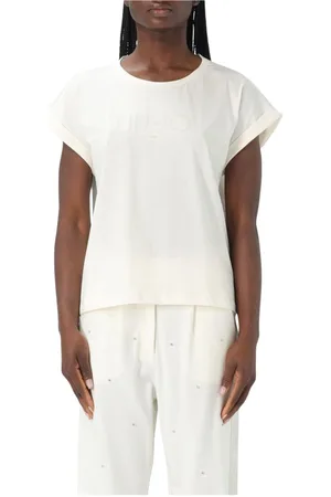 Liu Jo Top, Dame, Hvid, M, Broderet Logo T-shirt