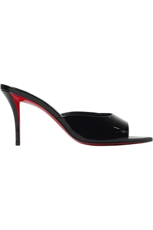 Christian Louboutin Sko, Dame, Sort, 37 EU, Læder, Sort Patent Læder Slingbacks