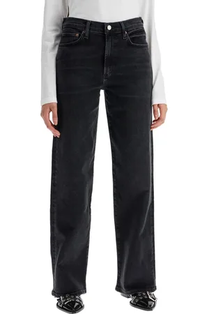 AGOLDE Jeans, Dame, Sort, W25, Denim, Sorte Straight Harper Jeans til Kvinder