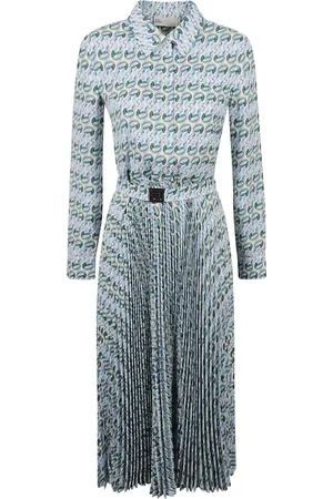 Tory Burch Kjole, Dame, Blå, S, Uld, Printet Twill Kjole